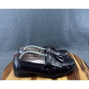 GH Bass & Co Grammer Loafers Dress Shoes Mens Size 12W Wide Burgundy Leather